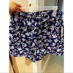 High waisted floral shorts